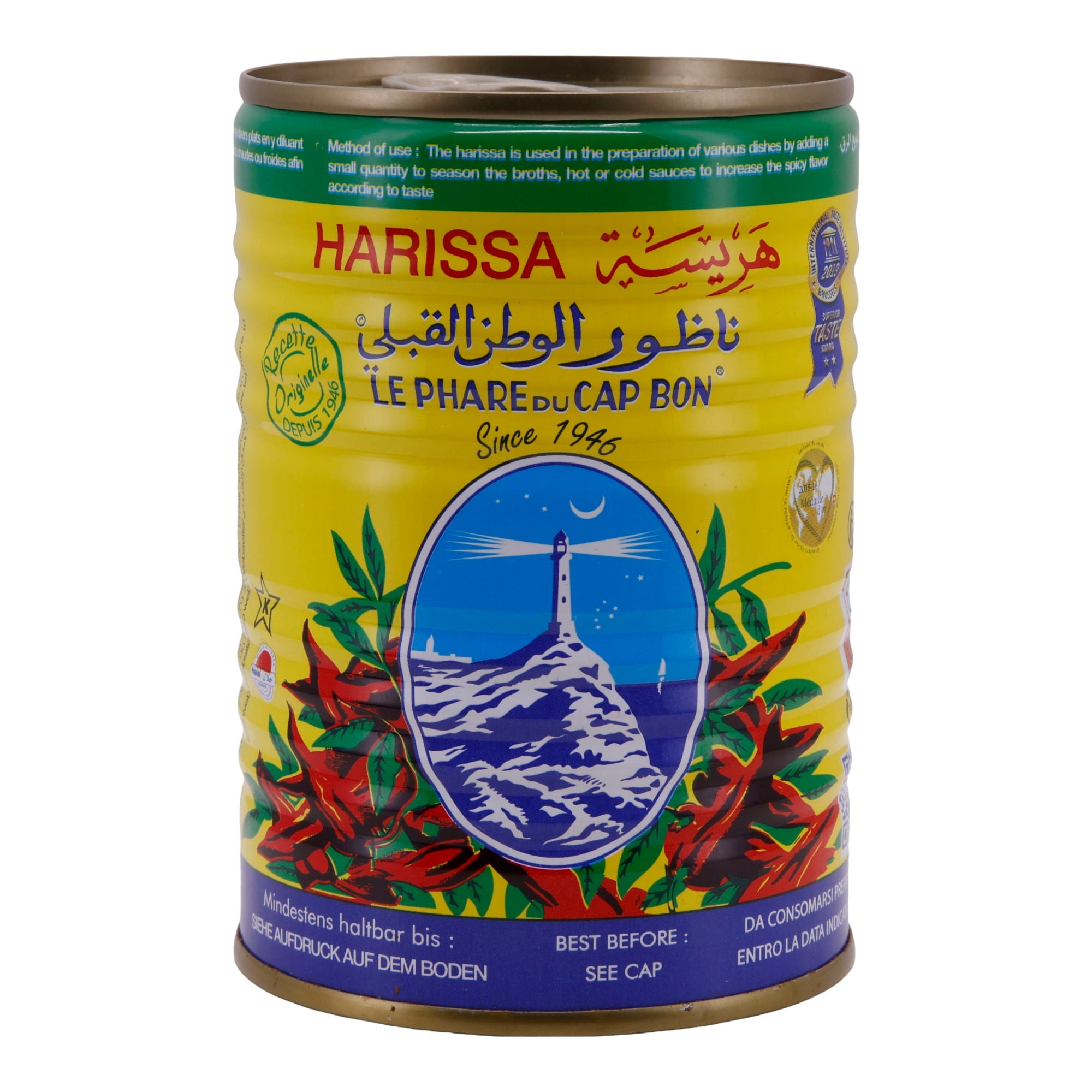 Würzpaste Le Phare du Cap Bon | Harissa | Aus frischen roten Chilis, original aus Tunesien | 380 g LE PHARE DU CAP BON